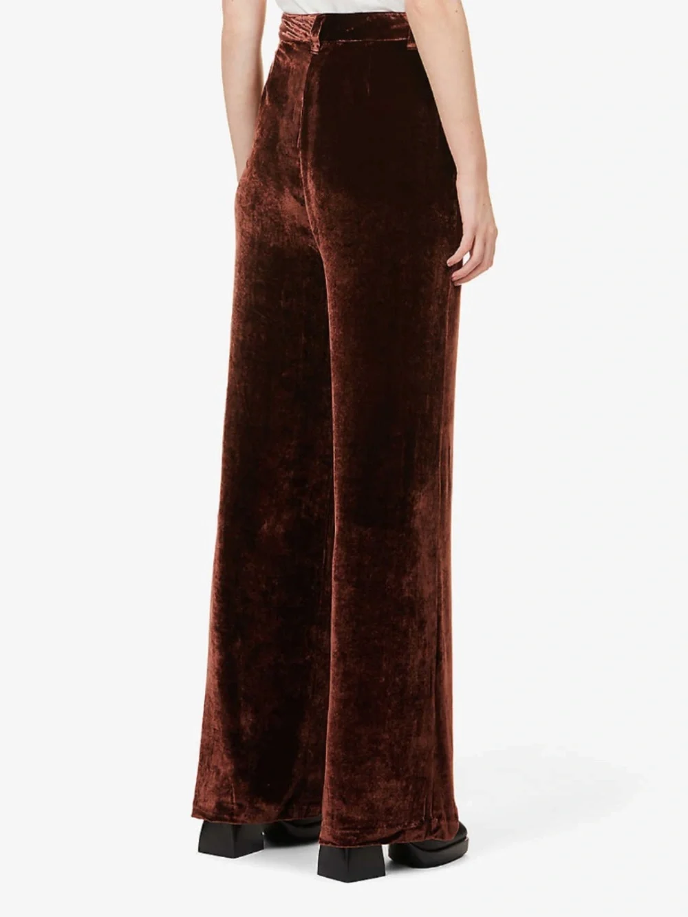 NEW Reformation Wes Velvet Pant Chestnut 2